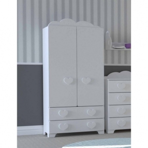 Bambino Casa Cuori Grandi Felici Bianco - Гардероб Бял